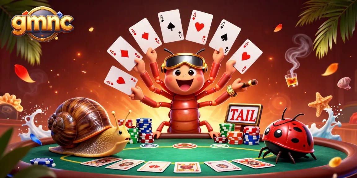 Experience the excitement of gmnc as a millipede dealer dazzles with cards at a vibrant poker scene.