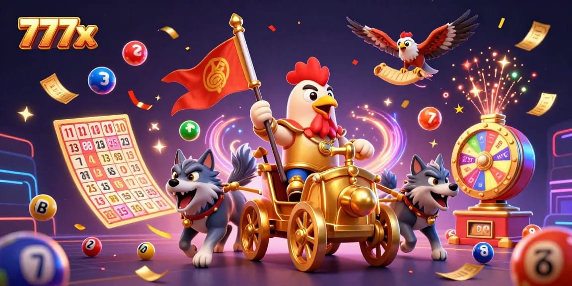 Elevate your game with 777x and vibrant lottery action featuring a rooster warlord.