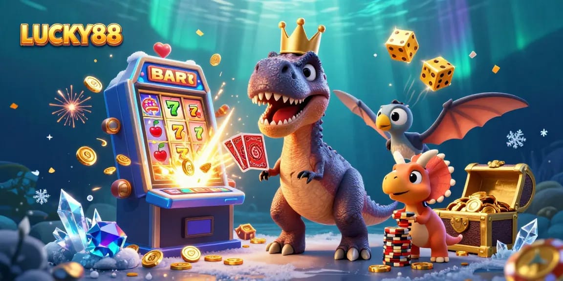Engage in thrilling gaming at LUCKY88 with a jackpot explosion and dynamic casino characters.