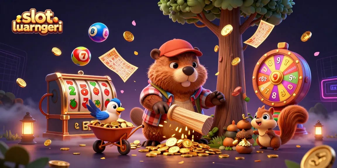 Engage with slot luar negeri in this vibrant 3D casino illustration showcasing dynamic gameplay elements and characters.