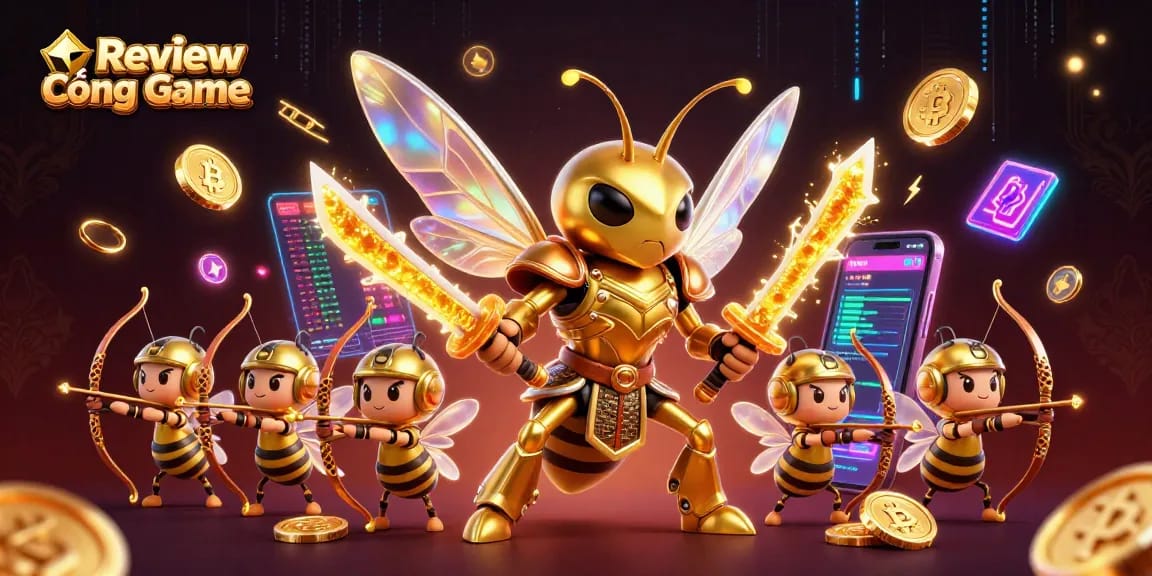 Engage with top platforms in Review Cổng Game, showcasing vibrant 3D casino characters and crypto themes.