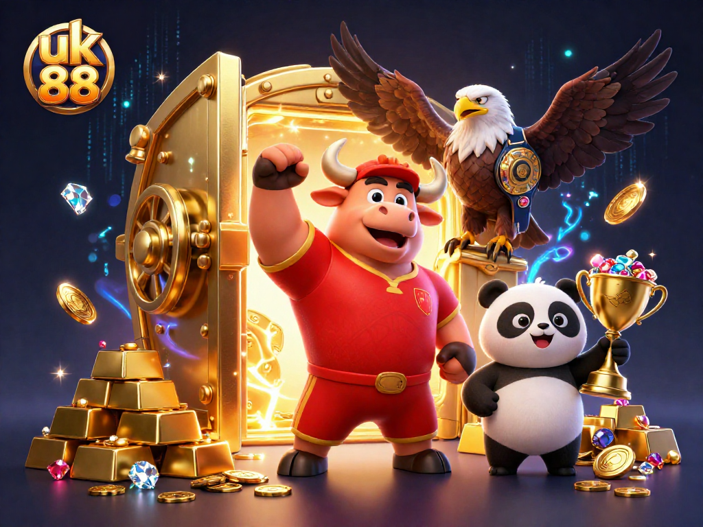 Engage with the excitement of uk 88 gambling through a vibrant 3D illustration featuring dynamic casino elements.