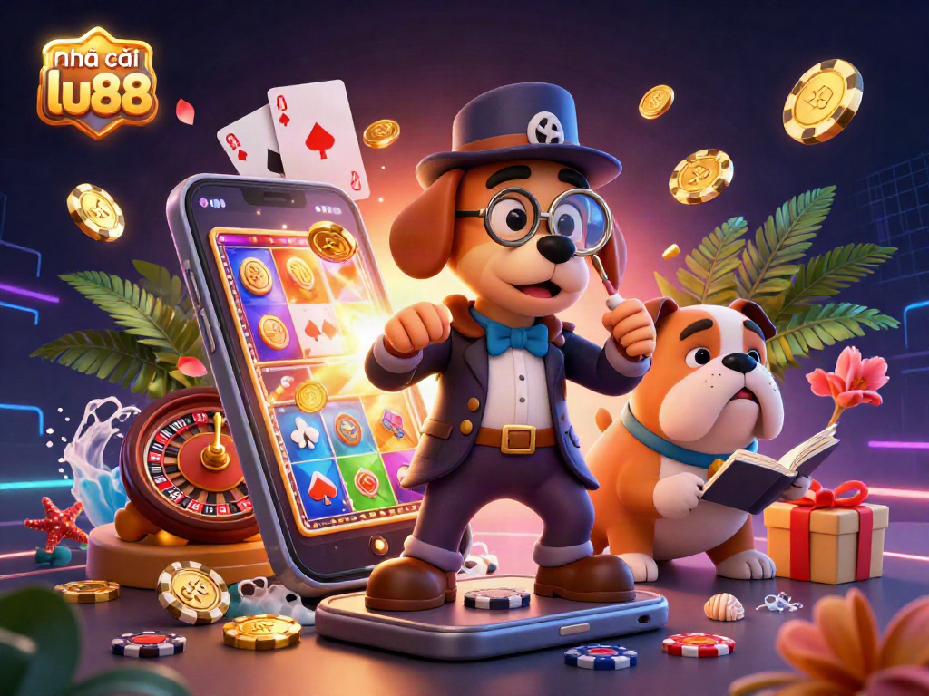 Experience thrilling gaming at nhà cái lu88 with a dynamic illustration showcasing casino excitement.