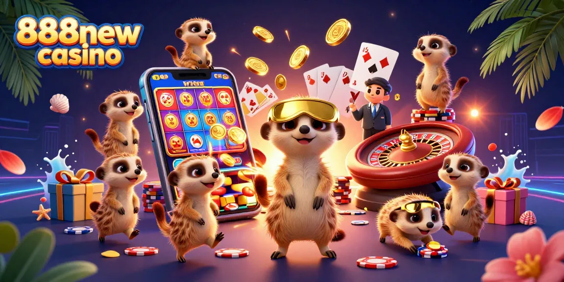 Experience the fun of 888new casino with lively meerkats managing thrilling games and colorful slots!
