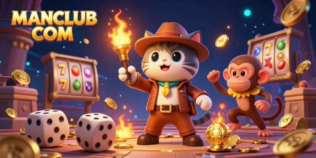Engaging illustration showcasing thrilling gameplay mechanics at MANCLUB COM with vibrant casino elements.