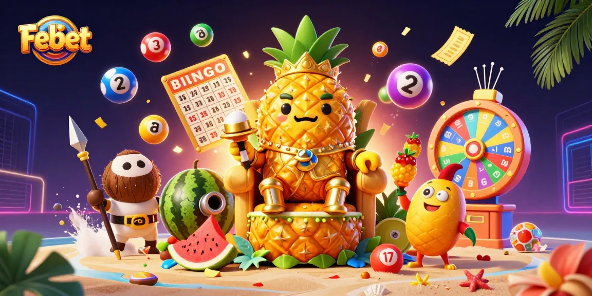 Experience vibrant gameplay at Febet with golden characters and dynamic casino elements in an exciting 3D illustration.