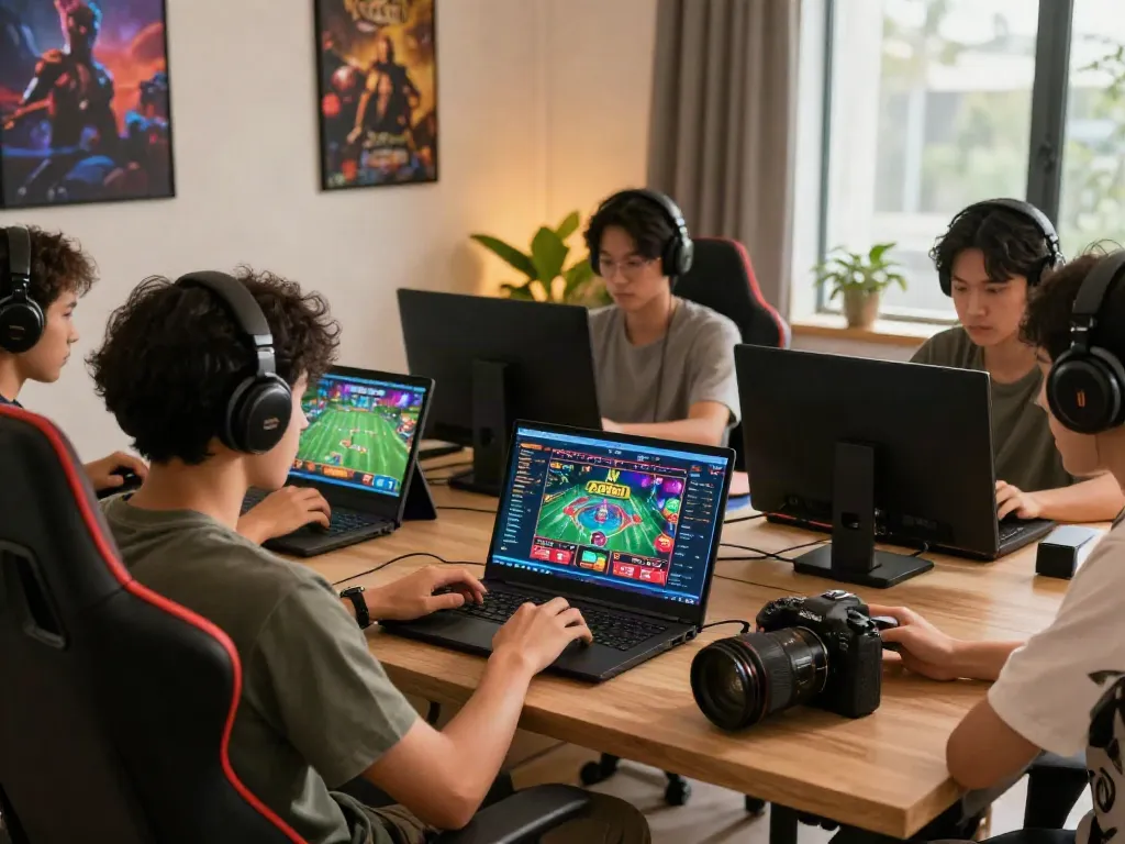 Players enjoying diverse gaming experiences on DA88 platform, showcasing online casino and sports betting excitement.