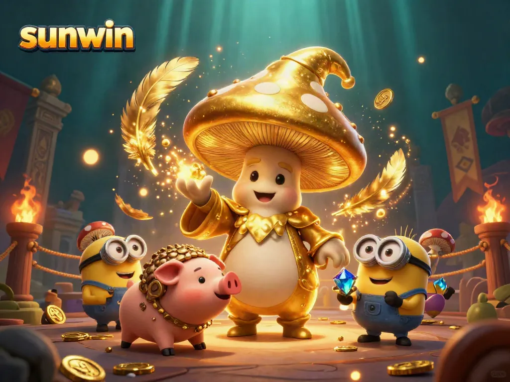 Win exciting prizes with sunwin's immersive 3D casino experience featuring magical characters and treasures.