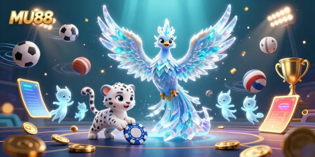 Engage with MU88's dynamic casino environment filled with vibrant game elements and enchanting characters.