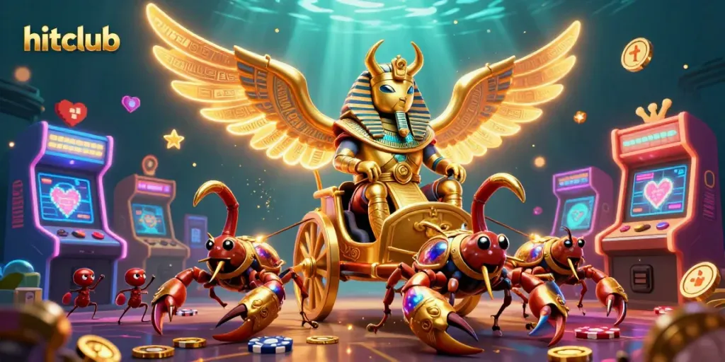 Win big at hitclub with spectacular games featuring a golden scarab beetle and scorpions.