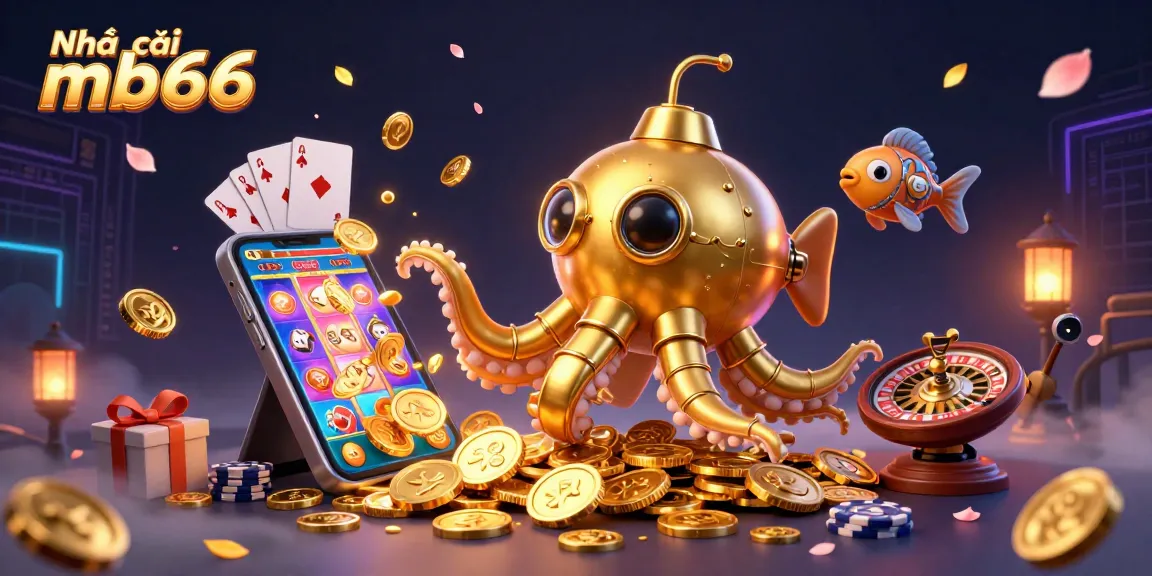 Engage with Nhà cái mb66's vibrant offerings amid riches, showcasing slot games, excitement, and dynamic casino elements.
