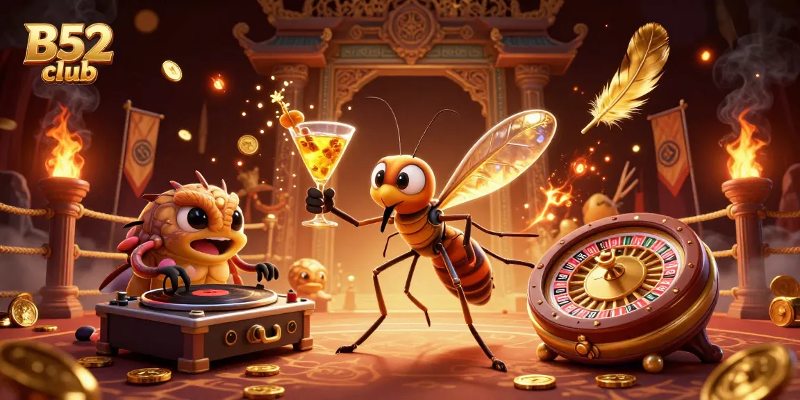 Experience the vibrant casino atmosphere at B52 club with a unique mascot scene combining fun and excitement.