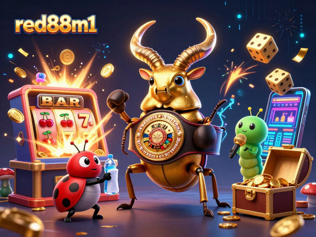 Experience thrilling casino excitement with red88m1 featuring colorful slot machines and playful characters.