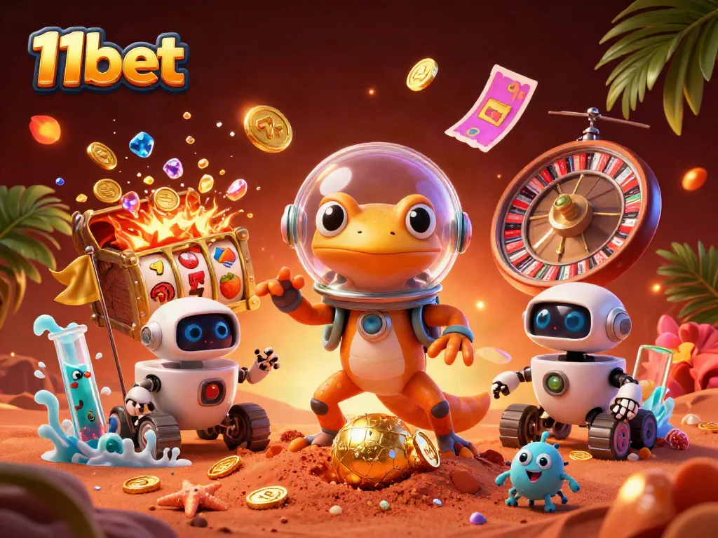 Experience thrilling wins with 11bet as the Martian gecko discovers a casino filled with treasures.