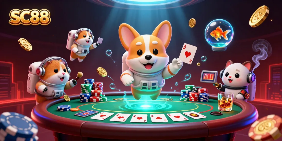 Experience thrilling gameplay with SC88 as a corgi astronaut navigates a vibrant casino in zero gravity!