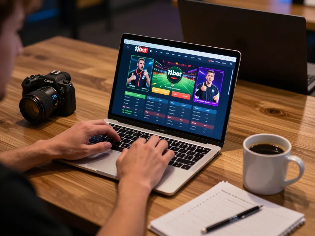 Person engaging with the 11bet online betting platform during an exciting gaming session