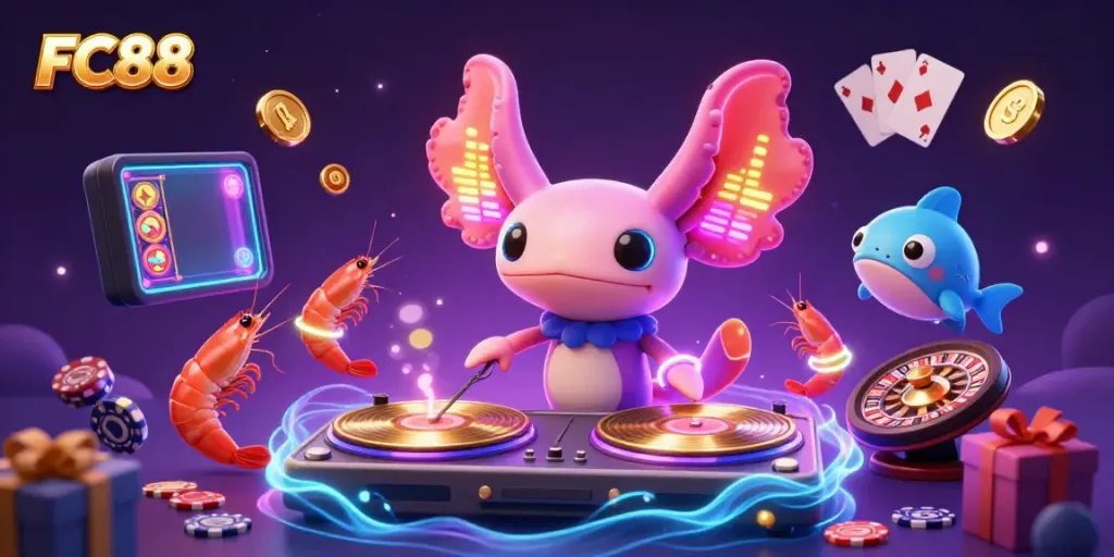 Experience the vibrant excitement of FC88 with colorful game elements and lively characters.