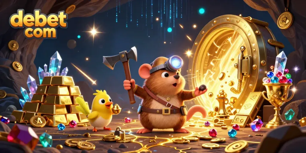 Win big with debet com in an enchanting casino scene filled with treasure and adventure.