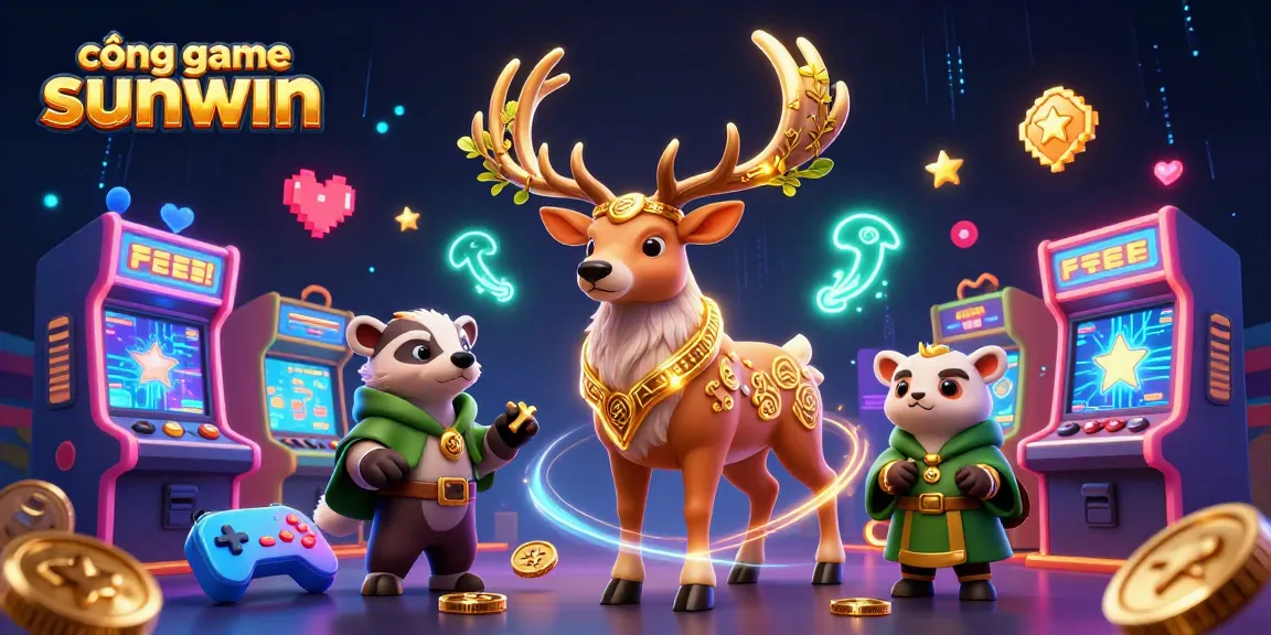 Experience thrilling action at cổng game sunwin, showcasing dynamic characters and vibrant arcade elements in a magical casino scene.