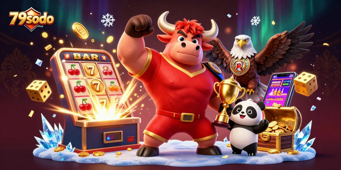 Experience exciting gaming at 79sodo with our vibrant 3D casino illustration featuring diverse characters and dynamic elements.