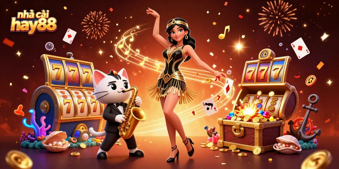 Experience thrilling fun at nhà cái hay88 with an exciting casino party scene filled with colorful elements.