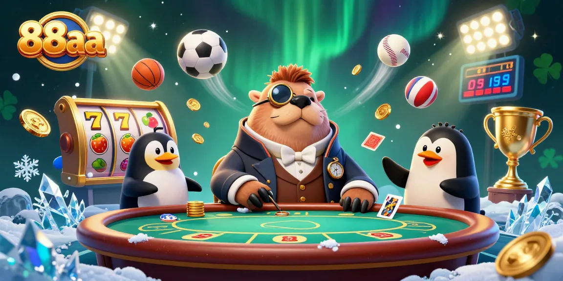 Engage in an exciting game at 88aa with a whimsical walrus and friends at an underwater casino.