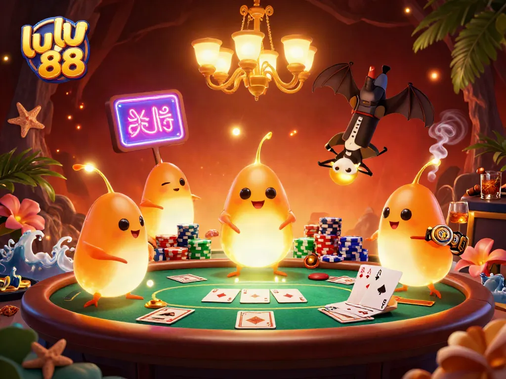 Experience thrilling gaming at lu 88 with vibrant casino characters lighting up the scene