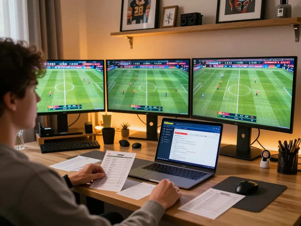 Engage in exciting sports betting on 888now with a modern setup showcasing live event displays.