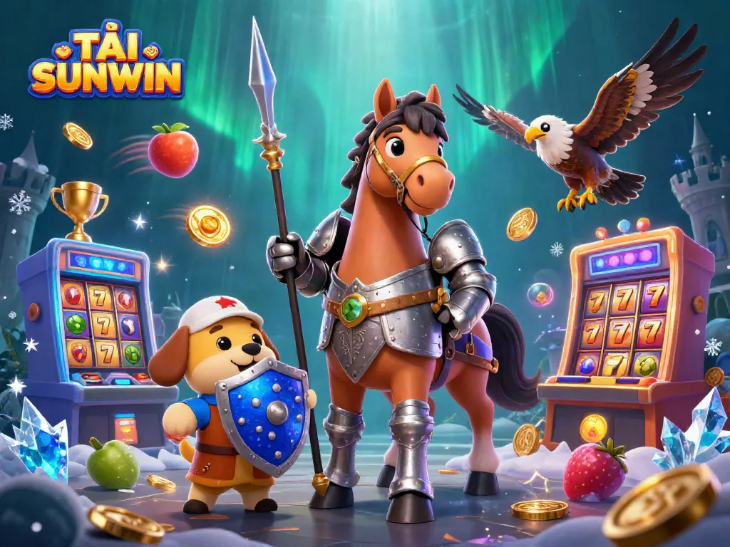 Play and win with TẢI SUNWIN at dynamic slot games featuring knights and vibrant visuals.