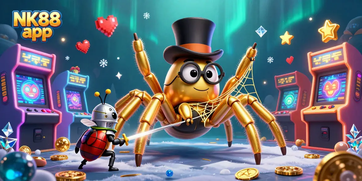 Engage in thrilling gameplay with NK88 app icons amidst a vibrant casino-themed illustration.
