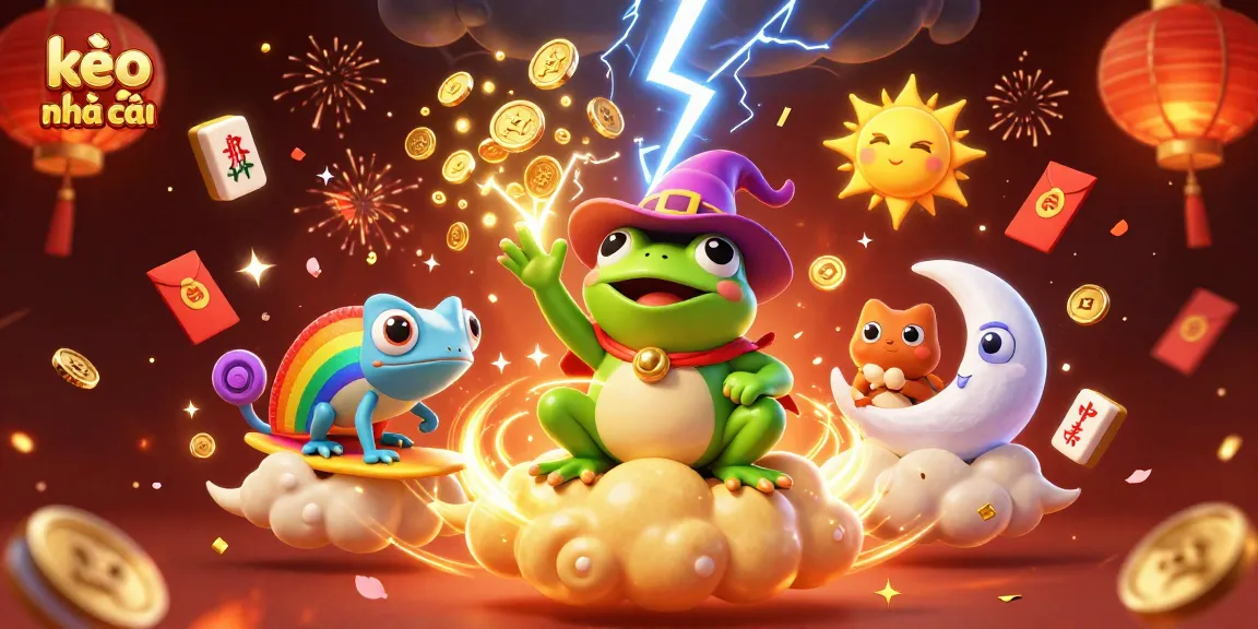 Win with kèo nhà cái through exciting betting adventures, featuring dynamic characters and vibrant elements.