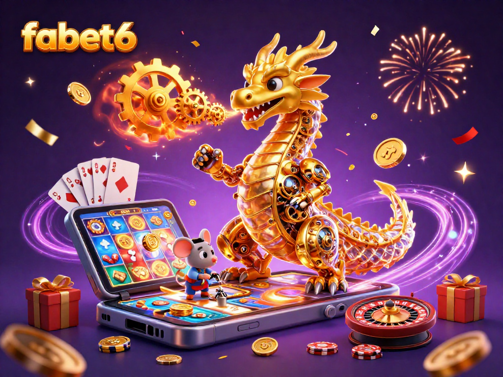Experience thrilling gameplay at fabet6 with a vibrant scene of animated casino action.