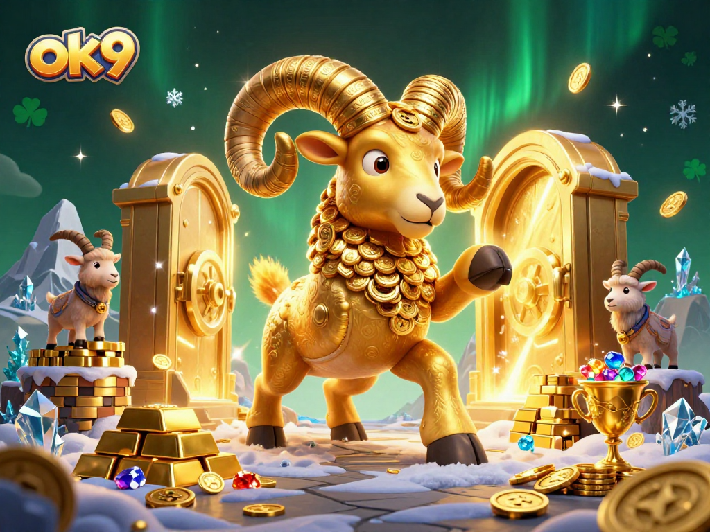 Spin the reels and win with ok9’s lively gaming atmosphere filled with gold and light.