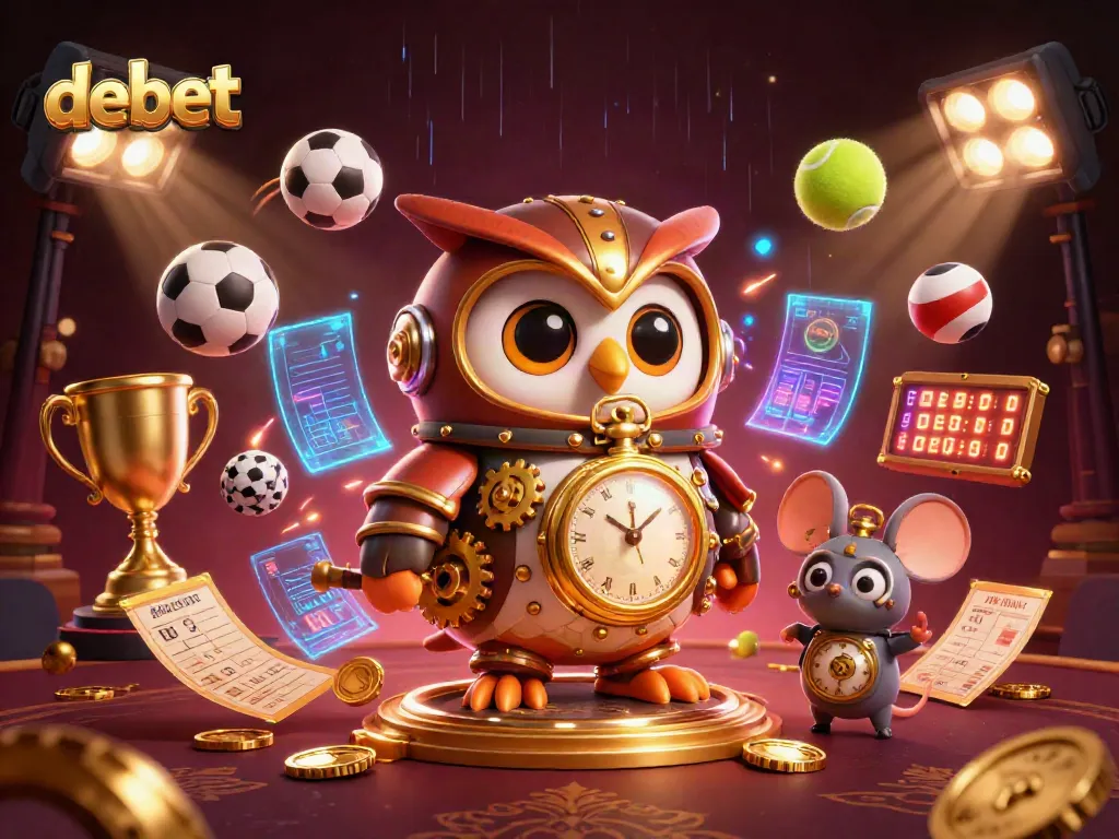 Experience debet gaming excitement with a dynamic scene featuring sports elements and casino flair.