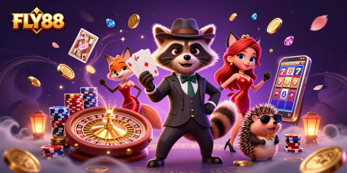Experience thrilling gameplay at FLY88 with a vibrant casino scene, showcasing action and excitement.
