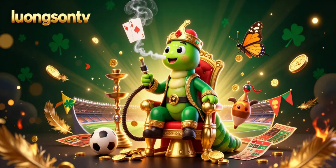 Experience betting excitement with luongsontv in a vibrant 3D casino illustration of a caterpillar master.