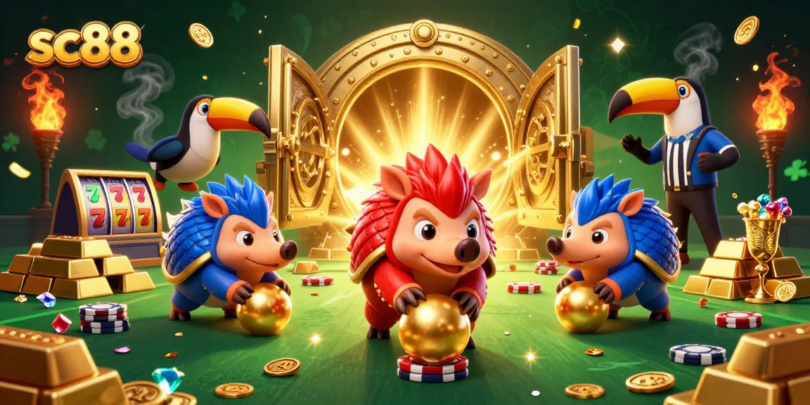 sc88 casino pangolins compete in a vibrant slots-themed battle of wins
