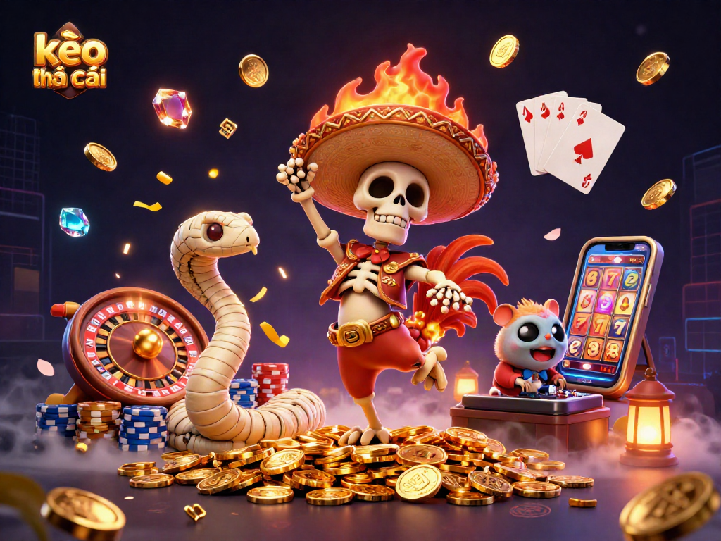 Experience kèo nhà cái action with lively characters in a vibrant casino setting.