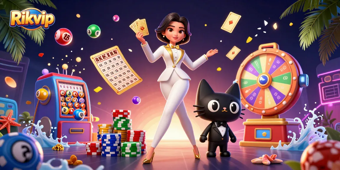 Experience exhilarating gameplay at Rikvip with a glamorous casino scene animated by vibrant elements.