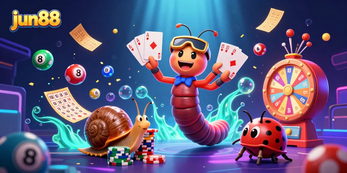 Experience the excitement of jun88 as a millipede dealer manages colorful lottery games in this vibrant 3D scene.