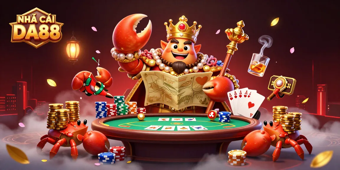 Engaging 3D illustration showcasing the NHÀ CÁI DA88 with casino elements and vibrant colors for an immersive experience.