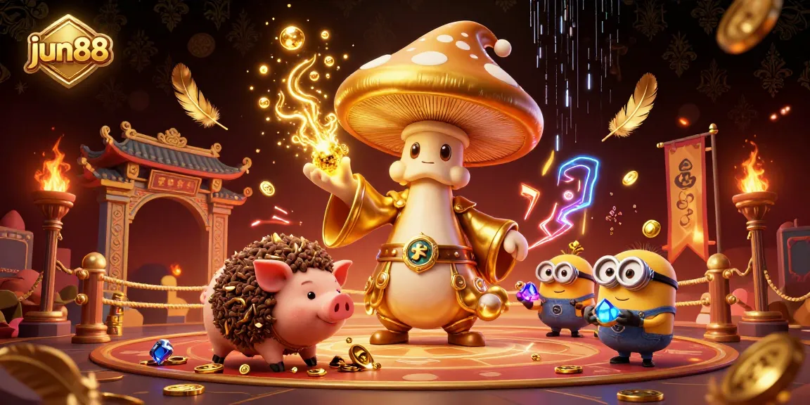 Experience thrilling magic and treasure in jun88's vibrant 3D casino illustration.