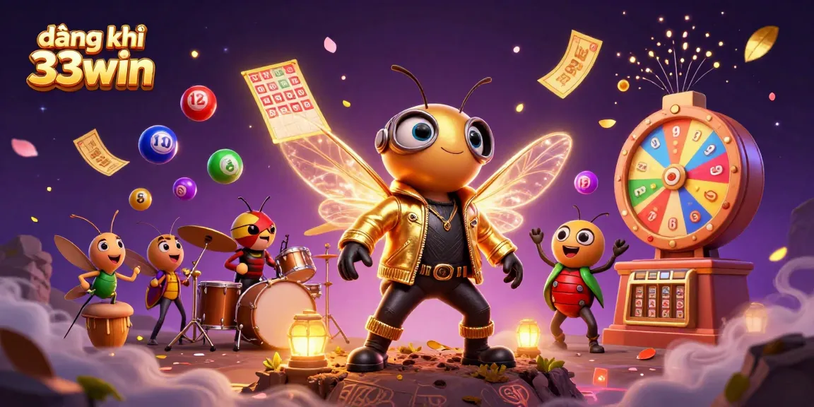 Engage in registering at 33win with a vibrant, fun-filled lottery scene featuring exciting characters.