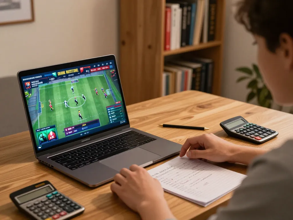 Impegnarsi nelle scommesse sportive online con il miglior bookmaker non AAMS da un'accogliente postazione domestica con appunti strategici.