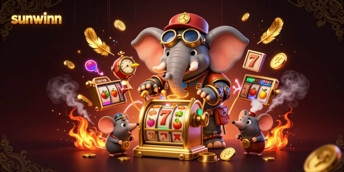 Engage with sunwinn's vibrant casino world featuring steampunk characters and exciting slot machines.