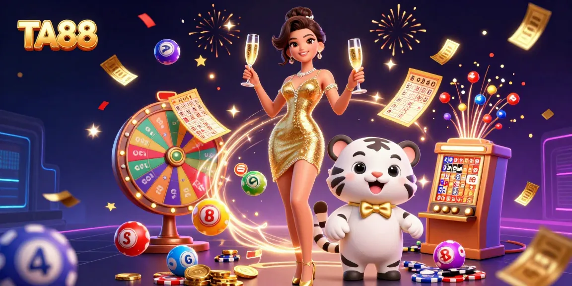 Win big with TA88: Exciting 3D casino scene featuring glamour and vibrant elements.