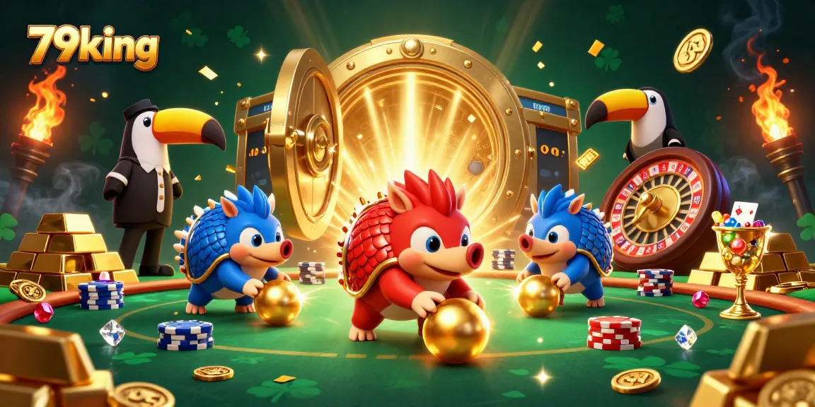 Engage in thrilling competition at 79king with dynamic pangolins amidst casino riches.