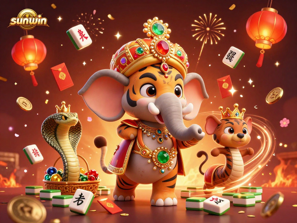 Unleash winning strategies with the vibrant sunwin theme, decorated with gold coins and fireworks.