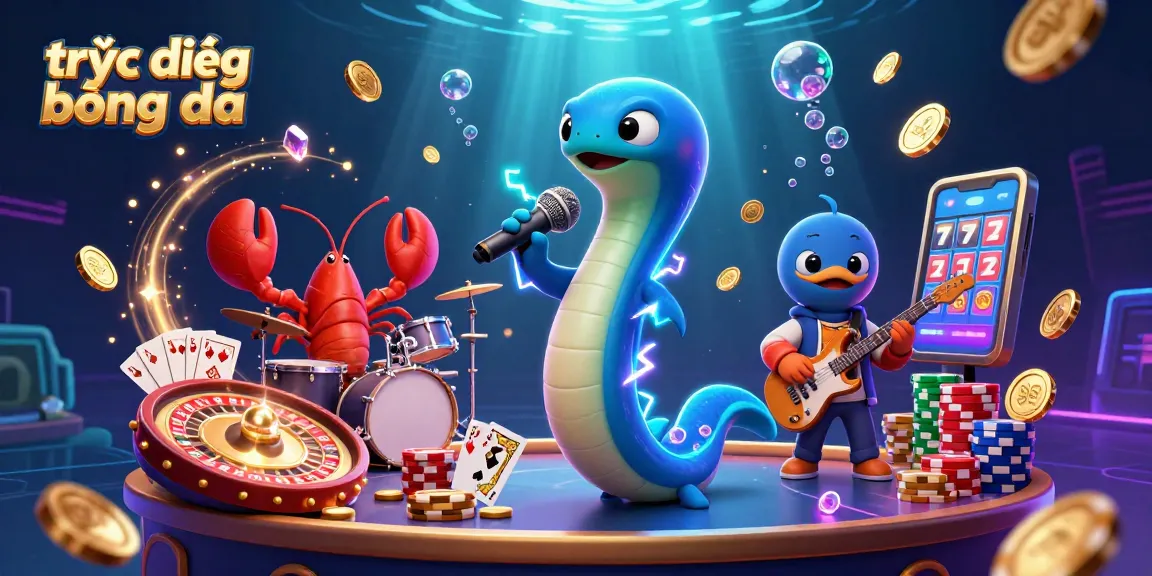 View a vibrant underwater casino performance featuring colorful characters in action while showcasing trực tiếp bóng đá excitement.