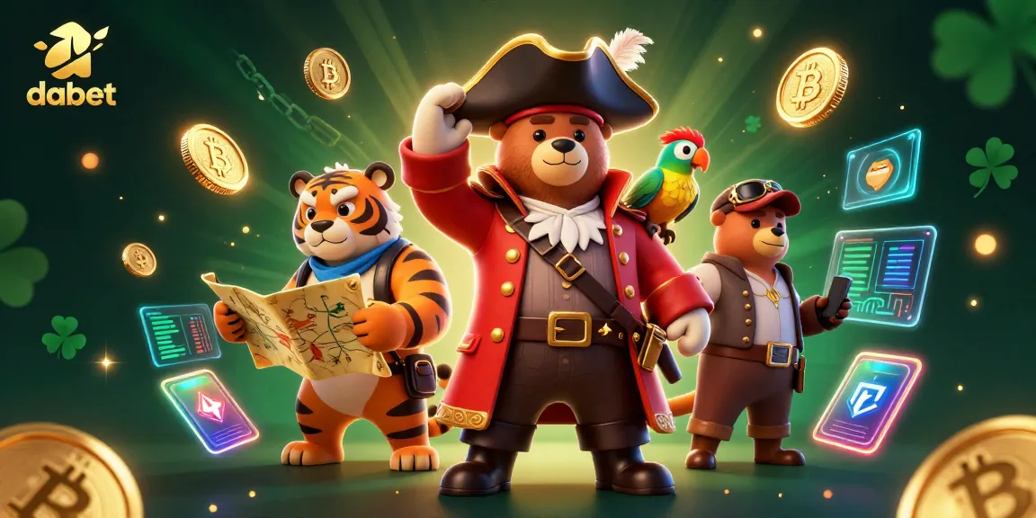 dabet players enjoy a vibrant casino scene with a pirate captain and treasure hunting elements.